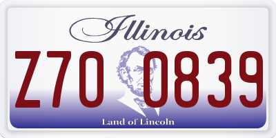 IL license plate Z700839