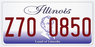 IL license plate Z700850