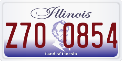 IL license plate Z700854