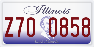 IL license plate Z700858