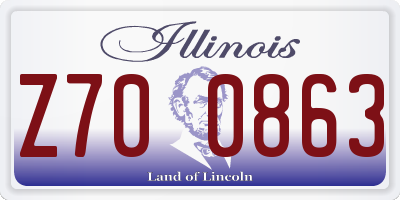 IL license plate Z700863