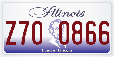 IL license plate Z700866