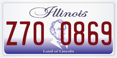 IL license plate Z700869
