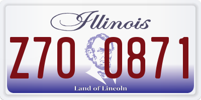 IL license plate Z700871