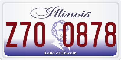 IL license plate Z700878