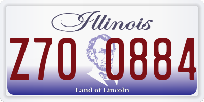 IL license plate Z700884