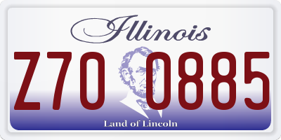 IL license plate Z700885
