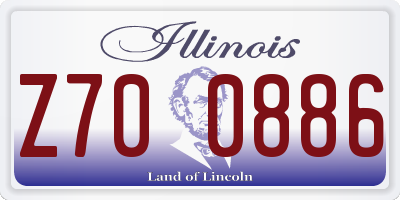 IL license plate Z700886