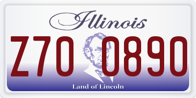 IL license plate Z700890