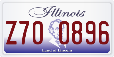IL license plate Z700896