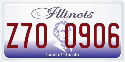 IL license plate Z700906