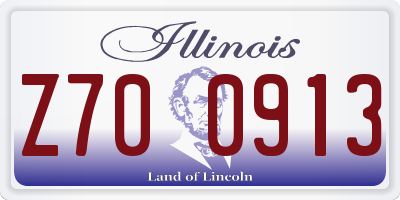 IL license plate Z700913