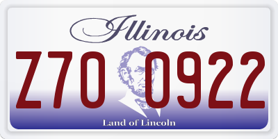 IL license plate Z700922