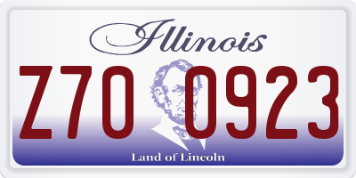 IL license plate Z700923