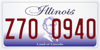 IL license plate Z700940