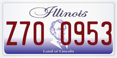 IL license plate Z700953