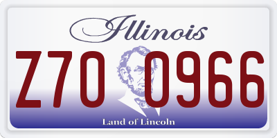 IL license plate Z700966