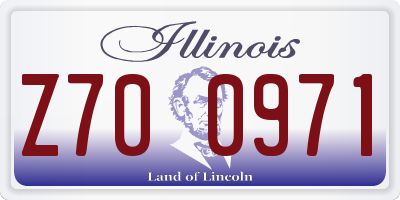 IL license plate Z700971