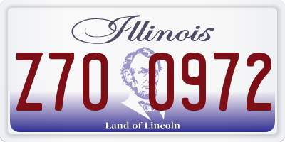 IL license plate Z700972