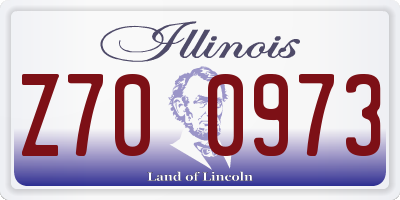IL license plate Z700973