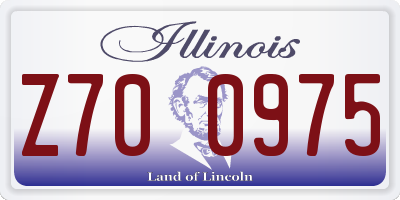 IL license plate Z700975