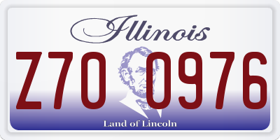 IL license plate Z700976