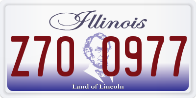 IL license plate Z700977