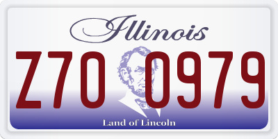 IL license plate Z700979