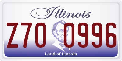 IL license plate Z700996