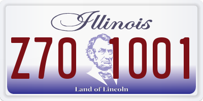 IL license plate Z701001