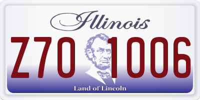 IL license plate Z701006