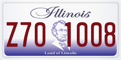 IL license plate Z701008