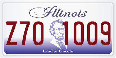 IL license plate Z701009