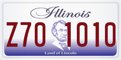 IL license plate Z701010
