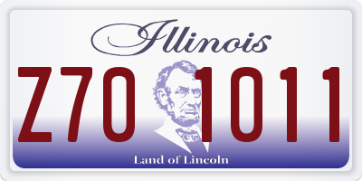 IL license plate Z701011