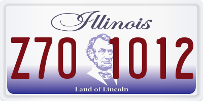 IL license plate Z701012