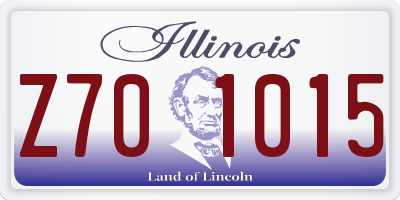 IL license plate Z701015