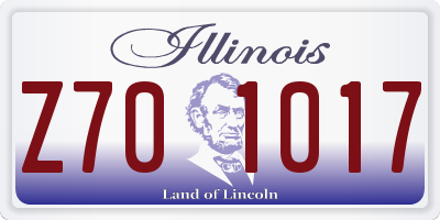 IL license plate Z701017