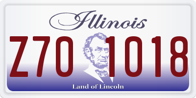 IL license plate Z701018