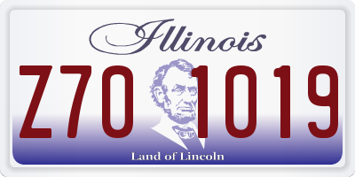 IL license plate Z701019