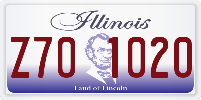 IL license plate Z701020