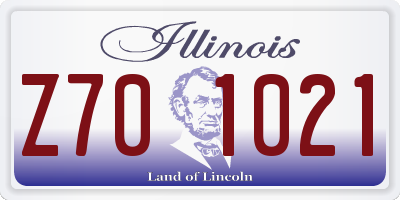 IL license plate Z701021
