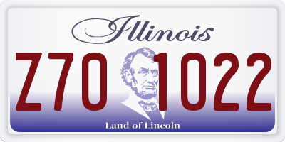 IL license plate Z701022