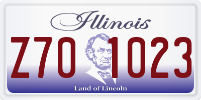 IL license plate Z701023