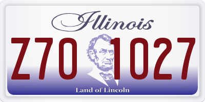 IL license plate Z701027