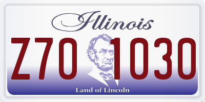 IL license plate Z701030