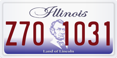 IL license plate Z701031