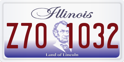 IL license plate Z701032