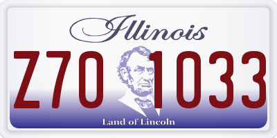 IL license plate Z701033