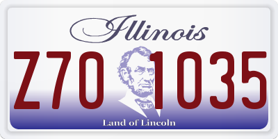 IL license plate Z701035
